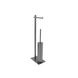 Porte Balai ET Porte Papier A Poser Gris Metal