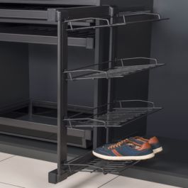 Porte Chaussures 4 Étages - S-6741-A - Aluminium - Anthracite - 325x475x960 mm