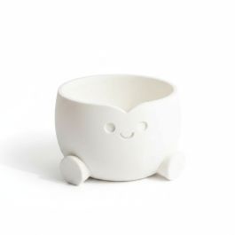 Pot de fleurs souriant - plastique - Blanc