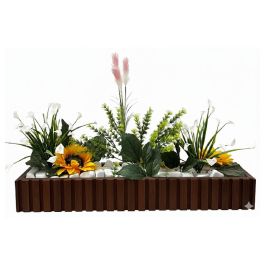 Pot Décoratif - POT-MDF-LM - MDF - Acajou Naturel - 80×20×10 cm