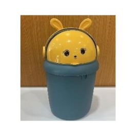 Poubelle plastique mini B-H44-57 - Plastique - 20x20x41cm - Jaune/bleu