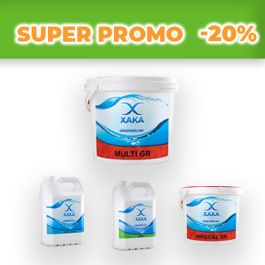 Nouveau Kit nettoyage 4 en 1 chlore multi-actions 5kg, algicide 1 litre, chlore granulé 1kg, floculant 1 litre - XAKA