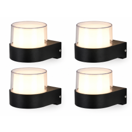 Pack de 4 appliques murales LED LUX-ON - LX-AP-M05 - 12 W - 3000 K - IP66