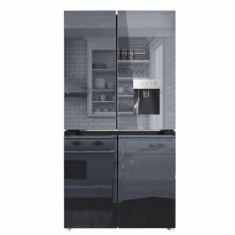 Réfrigérateur Hyundai - 4 portes - 84 cm - Verre miroite