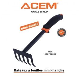 Râteau à feuille avec mini manche noir & orange 280710342 - ACEM