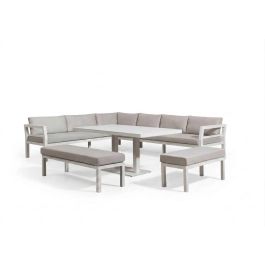 Salon de jardin INOLOISIRS REGINA Blanc - Aluminium - 8 places