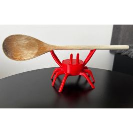 Repose Cuillère - Crabe - Plastique - Rouge