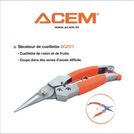 Sécateur de jardin AC201 orange 280770201 - ACEM