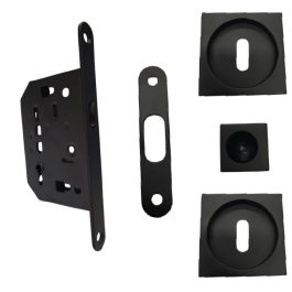 KIT SERRURE Porte Coulissante SC6150KC NOIR Petit Trou CARRE STAP