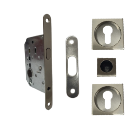 KIT SERRURE Porte Coulissante SC6150YC Satiné Grand Trou CARRE STAP