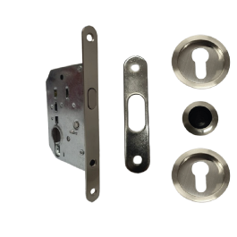 KIT SERRURE Porte COULISSANTE SC6150YR Satiné Grand Trou ROND STAP