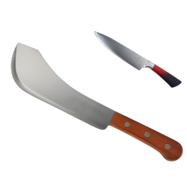 Couteau Utilitaire de Cuisine - 9 cm + Machette de Chef - Acier Inoxydable - 55cm