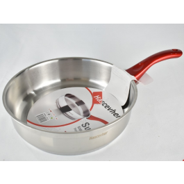 Poêle HASCEVHER - inox - 20 cm - Rouge