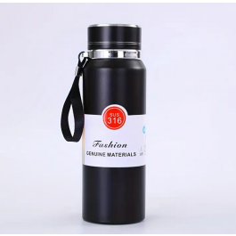 Thermos Isotherme Portable en Acier Inoxydable - 800 ml - Noir