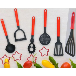 10 Accessoires Outils de Cuisine - Rouge