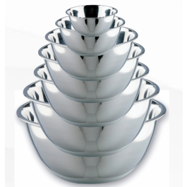 Lot de 7 Bols saladier inox - 22-24-26-28-30-32-34 cm