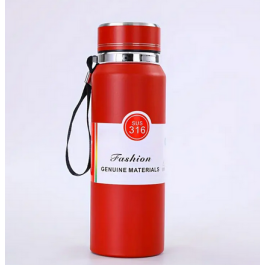 Thermos Isotherme Portable en Acier Inoxydable - 1000 ml - Rouge