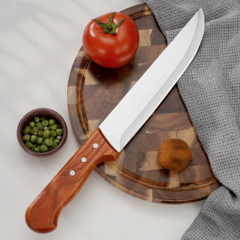Couteau de Chef de Cuisine de Viandes avec Manche en Bois - 35 cm