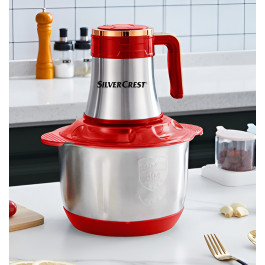 Hachoir à Viande Electrique Multifonction - en Acier Inoxydable - 2000W - 3L - Noir - Silver Crest