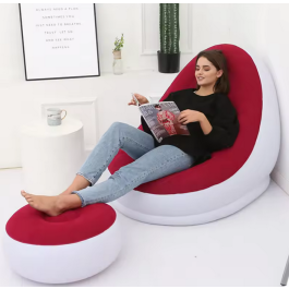 Canapé pouf loisirs gonflable - Rouge