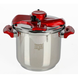 Cocotte Hascevher 18/10 Inox - 7 L - Turquie - Rouge 