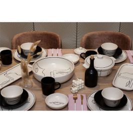 Service à table CERAMICA PLUS - ART FACIAL - 1707904083-5 - 42 pièces - noir et blanc