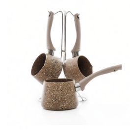 Set 3 Pots à Café Turc Zazwa OMS - Marron - Granite