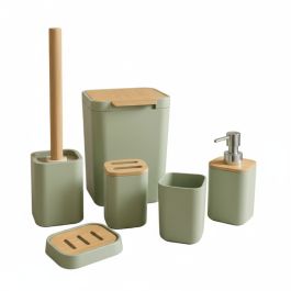 Accessoires de Salle de Bain – 6 Pièces - vert pastel 