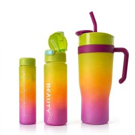 Set 3 Gourdes Sans BPA 1200 + 700 + 260 ml - Vert