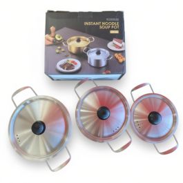 Set de Marmites à Soupe – Acier Inox – 3 pièces