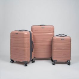 Set de trois valises avec roues démontables - Titou - Saumon Gris