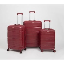 Set de trois valises avec roues démontables -titou-rouge