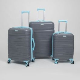 Set de trois valises avec roues démontables -Titou - Gris bleu ciel