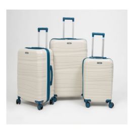 Set de trois valises avec roues démontables TITOU - crème turquoise 