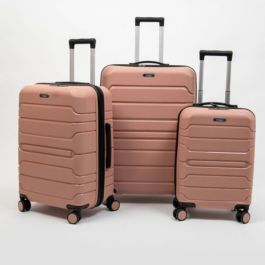 Set de trois valises  Matte TSA Titou - FixeTSA-SN - polypropylène - Saumon/Noir