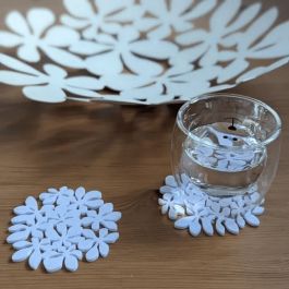 Sous-Verre - Fleurs - Blanc