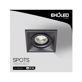 Spot orientable carre noir 1014 e - Ekoled
