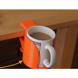 Porte-gobelet sous bureau - Plastique - Orange