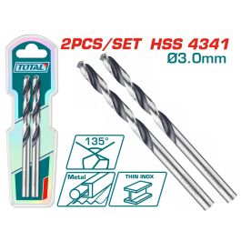 Jeu de 2 mèches HSS Total - TAC1200034 - 3 mm
