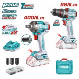 Pack visseuse boulonneuse Total - TCKLI20275 - avec accessoires