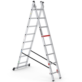 Echelle DUOMAX aluminium TSA65 2*8 marches =2*2.5m/4.12m CAGSAN