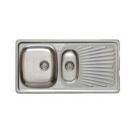 Évier Cuisine Inox 100x50 - 1 Bac + 1/2 Bac + Égouttoir - Inarel