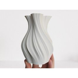 Vase à Fleurs Décoratif - Design Organique et Génératif - Blanc