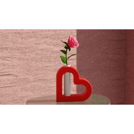Vase à Fleurs Décoratif - Cœur - Rouge