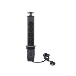 Bloc escamotable à 4 prises 41,8cm x 8cm - Terre française EBP04LN - VELLEMAN