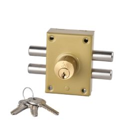 VERROU SÛRETÉ 2 CYLINDRE JAUNE 135301 - AHRAM