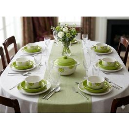 Service de Table Élégant – Idéal pour 6 Personnes( 18pcs)-vert pistache