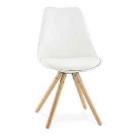 ESPACE HOME - chaise scandinave d'intérieur ou d'extérieur vintage - dim 48 x 82 x 54 cm-blanc