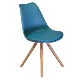 ESPACE HOME - chaise scandinave d'intérieur ou d'extérieur vintage - dim 48 x 82 x 54 cm-bleu