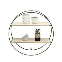 Étagère Murale - Déco - Métal Bois - Rond - 55 cm